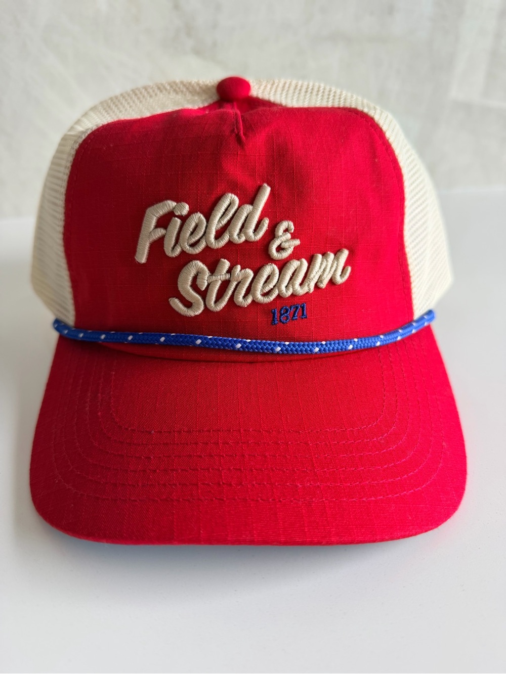 Field & Stream Red and Cream Snap-back Trucker Hat